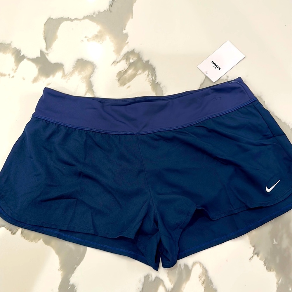 - 🩳NWT Nike Swim shorts dark blue shorts with built in panty.  Size XL